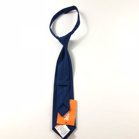 Toddler Boys Navy Blue Textured Fabric Solid Neck Tie Gymboree Adjustable Strap - Picture 4 of 5